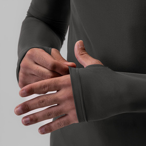 Sweat-shirt pour homme à col montant imprimé sur mesure, pour le sport en plein air, la course à pied, la remise en forme, l'entraînement, coupe ajustée, respirant, imperméable - Product Image 2