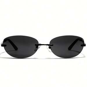 Gafas de Sol Retro de Lujo al por Mayor, Estilo Punk Metálico de los Años 2000, UV400, sin Montura, Ovaladas, para Hombre y Mujer - Product Image 4