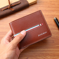 Dompet Multi kartu untuk pria, dompet Multi tempat kartu ramping kasual modis bisnis pendek