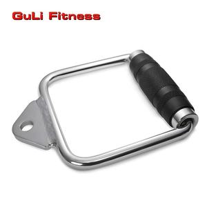 Guli <span class=keywords><strong>Fitness</strong></span> Single D Griff mit Gummi handgriff und einem zusätzlichen Karabiner haken Gym Exercise Cable Machine Attachment - Product Image 1