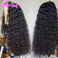 Wig rambut manusia asli Peru tanpa lem, kepadatan 180%, 250%, 300%, rambut manusia Vietnam mentah tanpa proses, wig full lace gelombang dalam