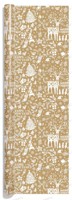 Papier d'emballage de Noël en kraft recyclable épais sur mesure, super blanc, motif festif de rennes et de pain d'épices, grand MOQ, usage commercial