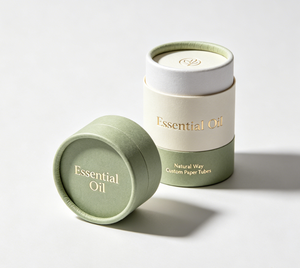 Custom Eco-friendly Round Paper Tube Box with Clear <b>Window</b> Lid Green Color Gold <b>Foil</b> Printing for Gift Packaging - Product Image 3