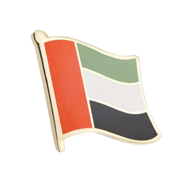 Manufacturer Lapel Pin Badge Customized Hard Enamel National Day Kuwait UAE Oman Qatar Israel Flag Enamel Pin