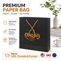 Custom Printed Recyclable White Paperboard Craft Paper Bags Shopping Gift Gold Foil Luxury Ribbon Handle