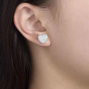 Ruizuan Sterling <b>Jewellery</b> Summer Heart Earring Jewelry Bulk Wholesale Small Sier Earrings Moissanite Cluster - Product Image 5