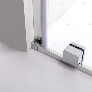 NEUX 304 Poignée en acier inoxydable Design moderne <span class=keywords><strong>Porte</strong></span> de <span class=keywords><strong>douche</strong></span> coulissante en verre avec cadre et roues inférieures - Product Image 6