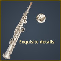 Ehrman Earl Mann Professional Brass Treble Drop B Nickel Plated Split Saxophone with High-grade Bags