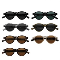 Lunettes de soleil unisexes de qualité supérieure, monture ronde en Tr90, protection UV400, monture CP Rice Nail, couleur marron, Occhiali Da Sole