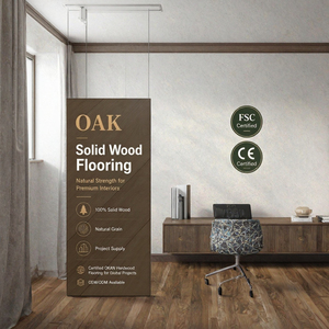 Planchers en bois massif de chêne européen de 18 mm, lames de parquet à clipser pour salon moderne - Product Image 2