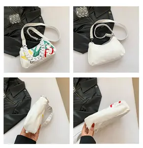 Graffiti Korean Fashion Simple Handbag Female 2024 New Popular Messenger Bag Trend Chain Underarm Bag