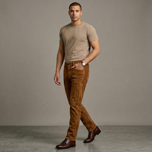 Pantalon en cuir de vachette souple pour homme, style jean, décontracté, sur mesure, fournisseur en gros, fabricant ODM/OEM - Product Image 1