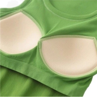 Soutien-gorge de sport moulant à col rond, sans coutures, avec coussinets fixes, pour le yoga et le fitness, pour femme