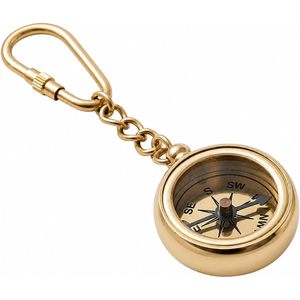 ALFA NAUTICAL - Porte-clés boussole nautique en laiton - Magnétique - Portable - Outil de navigation pour la randonnée et les activités de plein air - Product Image 1