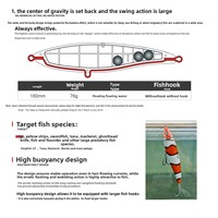 Raylor En gros Hameçons flottants monobloc en fil d'acier de 18 cm pour leurres crayon artificiels pour la pêche en mer et au thon GThard