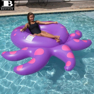 Flotador Gigante Inflable de <span class=keywords><strong>Pulpo</strong></span> para <span class=keywords><strong>Piscina</strong></span> con Fondo de Malla, Anillo de Natación de PVC Engrosado con Asas, Balsa Acuática para Adultos y Niños, Ideal para Fiestas - Product Image 4