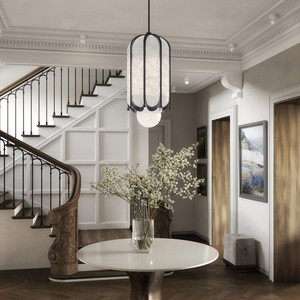 Modern Minimalist Pendant <b>Light</b> Long Shape Led E27 Switch Control For Bedroom Living Room Entryway Decor - Product Image 1