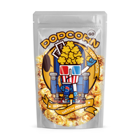 Custom Design Foil Zipper Food Packaging Bag 300g Kraft Paper Snack Resealable Compostable Half Clear Stand up Pouch