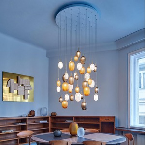 Lámpara Colgante Cromática de Cristal Texturizado con Gotas de Gema, Moderna y de Lujo, para Comedor, Isla de Cocina, Bar, Proyectos Hoteleros, Personalizable - Product Image 3