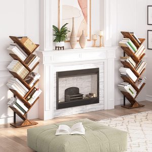 Étagère de rangement moderne en bois, écologique, durable et portable pour salon, avec design en forme d'arbre et une seule étagère. - Product Image 4