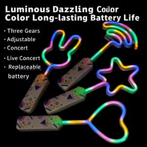 Trumpet Fairy Multicolor Glow Wand Adjustable LED Heart-Shaped Wand Star Wand Neon <b>Light</b> Girls' Party Toy Children's Glow Stick - Product Image 3