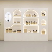 Armoire à vin moderne simple en bois massif de luxe léger avec rangement intégré et vitrine murale