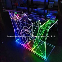 Mesa de Bar con Luces LED y Soporte para DJ de Acrílico Transparente, Tamaño Personalizado al por Mayor, para Exhibición en Fiestas y Bares