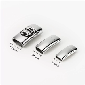 JFS018 Chiusura a Fibbia Curva in Acciaio Inossidabile, Connettore per Creazione di Gioielli, Bracciali e Collane - Product Image 1