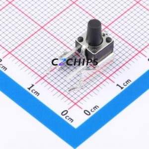 GT-TC102A-H090-L1 Tactile Switch Through hole,6.1x6.1mm Switch Single Pole Single Throw Round Button 1.6N Right Angle Insert - Product Image 1