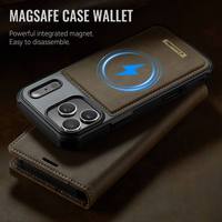 Étui portefeuille magnétique en cuir pour iPhone 18 17 Pro Max 16 15 14 Plus 13 12 11 avec chargement sans fil et compartiments pour cartes