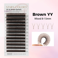 Extensions de cils en soie volume 3D 4D 5D 6D YY, plateaux individuels, noir mat foncé, brun, en cachemire, vente en gros