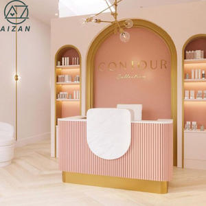 Mostrador de color rosa personalizado para salón de oficina, Mostrador de salón, spa, mostrador de recepción, diseño moderno - Product Image 6