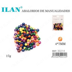 Perline con lettere Ilan 4x7mm multicolor per artigianato 17g - Product Image 3