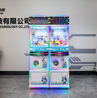 JISUN Machine à griffes mini en métal et plastique, à monnayeur, pour attraper les poupées, avec casier à prix d'arcade et tension universelle