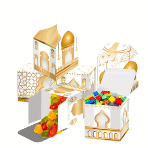 Calendario de Cuenta Regresiva para Ramadán, <span class=keywords><strong>Casa</strong></span> Dorada con Luna, 30 Días, Regalo para la Fiesta de Cuenta Regresiva, Caja de Papel Tridimensional con Forma Especial - Product Image 6