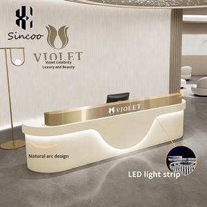 Luxury Front <b>Desk</b> Nordic-style Cream Style Cashier Counter Simple Modern Spa Store Bar <b>Nail</b> Salon Beauty Salon Reception <b>Desk</b> - Product Image 2