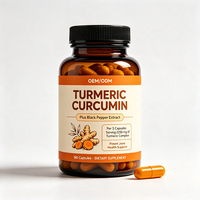 OEM ODM Gélules de Curcuma et Curcumine, Extrait de Poivre Noir, Complexe de Curcuma 2250mg, Complément Alimentaire pour le Soutien de la Santé Articulaire