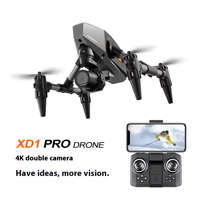 Drone XD1 pliable pour débutants avec flux optique, 4K UHD, WiFi 2.4G, télécommande électrique, jouet pour photographie aérienne en extérieur