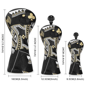 Custom Design Embroidery Poker K <b>Golf</b> Wood <b>Cover</b> Custom <b>Golf</b> Club <b>Head</b> <b>Covers</b> Pu Leather <b>Golf</b> Driver <b>Head</b> <b>Cover</b> - Product Image 5
