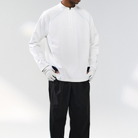 T-shirt à manches longues à fermeture éclair, coupe-vent, en tissu synthétique, couche de base chaude pour la randonnée automne-hiver, directement de l'usine