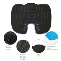 Coussin de siège orthopédique en mousse à mémoire de forme en forme de U, tissé, rafraîchissant, pour sièges de voiture, fauteuils roulants, utilisation en extérieur - Amovible, lavable, logo personnalisé