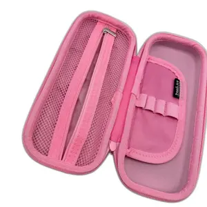 Custom Durable EVA Pencil Bag Zipper Protected Hard Case Made From PU Nylon