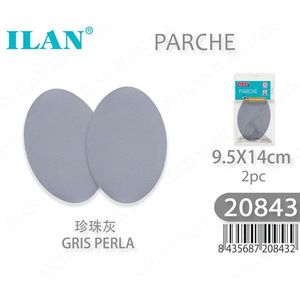 Patch ILAN 9,5x14cm Gris Perla 2 pièces pour réparation de vêtements - Product Image 1