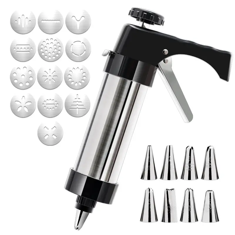 Home Stainless steel Cookies Press Cutter machine diy Cake decorating gun baking tools cookie mold maker With 13 mould pieces