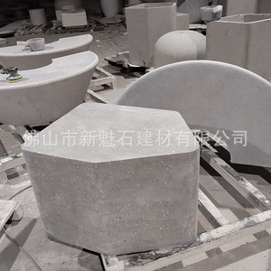 Nuevos Materiales de Construcción de Piedra, Macetas y Bancos Modulares de Cemento GRC, Combinación de Taburetes para Paisajismo Municipal y Comercial - Product Image 2