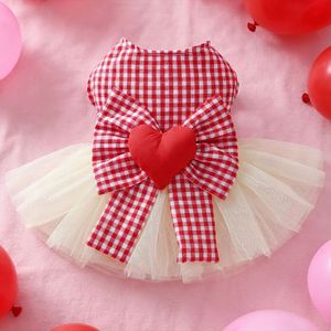 Jupe en tissu doux et moelleux pour chien, motif écossais avec nœud, style princesse, pour animaux de compagnie, mode canine - Product Image 1