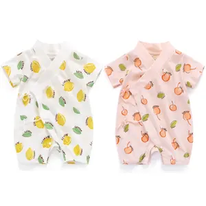 Sommer bequeme Baby Stram pler Gemüse druck niedliche Baby kleidung Großhandel Neugeborene Kleinkind Kleidung 6-12 Monate Kimono Pullover
