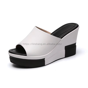 Nouvelles sandales compensées à talons hauts et semelle épaisse, à bout ouvert, pour étudiantes, employées de bureau, femmes, été - Product Image 2