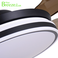 Breezelux 42 ''/48'' LED Luz de ventilador de techo de estilo tradicional con 3000 + 4200 + 6000K Control remoto retráctil para Baño