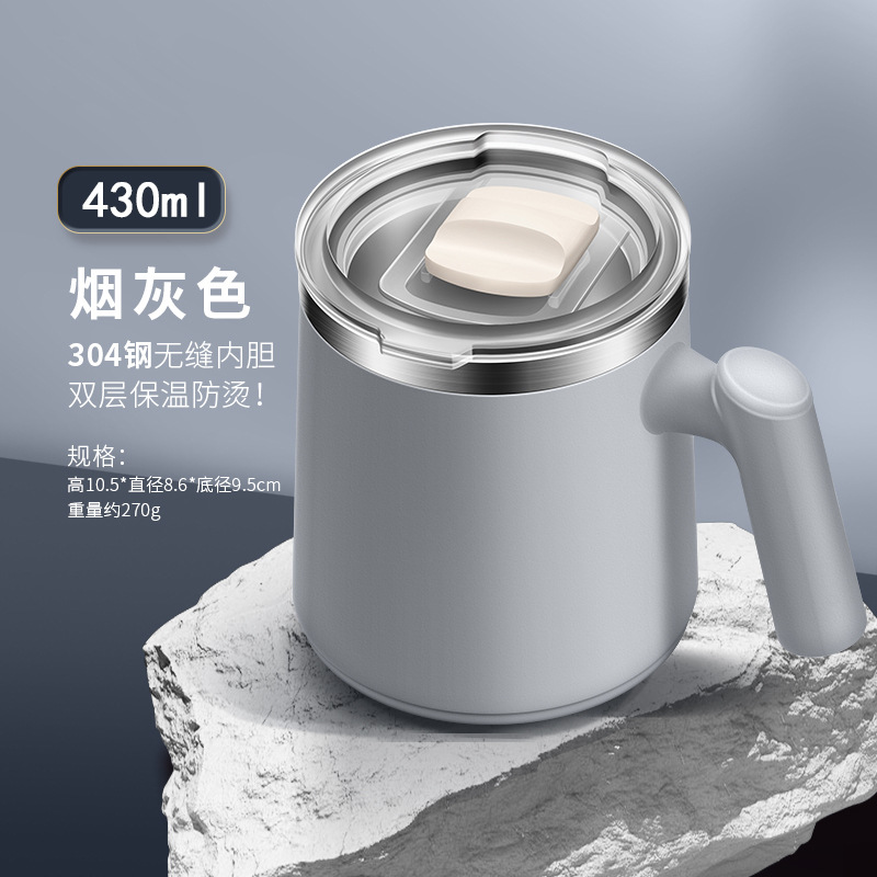 [Gris Premium - Design incliné] Tasse anti-brûlure à double paroi